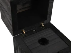 2-er SET aufklappbare LED Tischleuchten aus Holz Schwarz, Höhe 16cm
