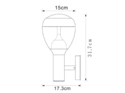 2er Set ausgefallene LED Außenwandleuchten aus Edelstahl in Silber, Höhe 32cm