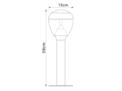2er Set ausgefallene LED Wegeleuchten aus Edelstahl in Silber, Höhe 59cm