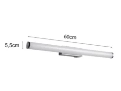 2er SET Bad Spiegelleuchten mit Schalter, Licht neutralweiß, Breite 60cm