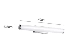 2er SET Bad Spiegelleuchten mit Schalter, Licht neutralweiß, Breite 40cm