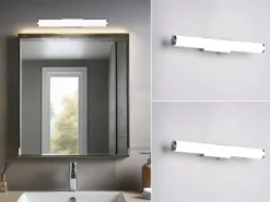2er SET Bad Spiegelleuchten mit Schalter, Licht neutralweiß, Breite 40cm