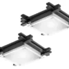 2er Set Deckenleuchte EDISON mit Holzrahmen und Glas, Quadrat 27cm