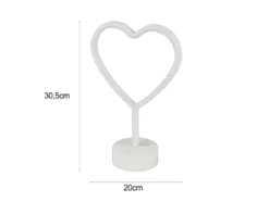 2er SET Deko LED Tischleuchte Herz, Batterie- oder USB betrieben, Höhe 30cm