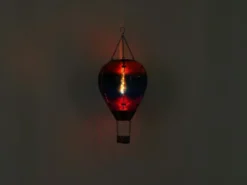 2er Set Deko Solarleuchten Heißluftballon aus Glas Bunt & Flammeneffekt, H:58cm