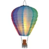 2er Set Deko Solarleuchten mit buntem Heißluftballon & Bär im Korb, Höhe 44cm