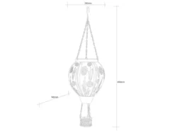 2er Set Deko Solarleuchten mit Heißluftballon Metall Kupfer innen Gold, H: 46cm