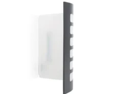 2er Set dezente LED Außenwandleuchte mit grauem Edelstahlcover, IP44, 20 x 15 cm