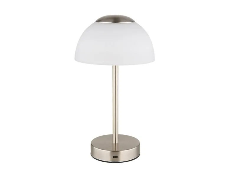2er Set Dimmbare Akku Tischleuchten per USB aufladbar, Silber, Höhe 31cm