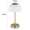 2er Set Dimmbare Akku Tischleuchten per USB aufladbar, Messing, Höhe 31cm