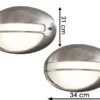 2er Set dimmbare Außenwandleuchte TORINO oval, Aluminium / Acrylglas opal
