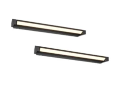 2er SET dimmbare LED Bad Spiegelleuchten schwenkbar, Schwarz Breite 80cm