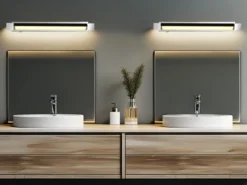 2er SET dimmbare LED Bad Spiegelleuchten schwenkbar, Chrom Breite 50cm