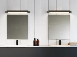 2er SET dimmbare LED Bad Spiegelleuchten schwenkbar, Schwarz Breite 50cm