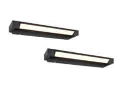 2er SET dimmbare LED Bad Spiegelleuchten schwenkbar, Schwarz Breite 50cm