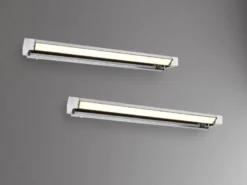 2er SET dimmbare LED Bad Spiegelleuchten schwenkbar, Chrom Breite 80cm