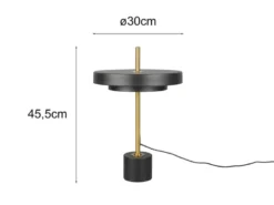 2er SET dimmbare LED Tischlampen im modernen Design, Schwarz Gold, Höhe 45,5cm