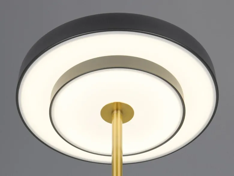 2er SET dimmbare LED Tischlampen im modernen Design, Schwarz Gold, Höhe 45,5cm