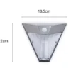 2er Set Dreieckige LED Solar Außenleuchte, Bewegungsmelder, Edelstahl, Downlight