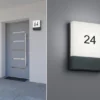 2-er Set eckige LED Außenwandleuchten / Hausnummernleuchten, Anthrazit