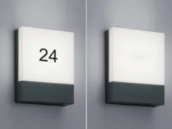 2-er Set eckige LED Außenwandleuchten / Hausnummernleuchten, Anthrazit