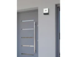 2-er Set eckige LED Außenwandleuchten / Hausnummernleuchten, Anthrazit