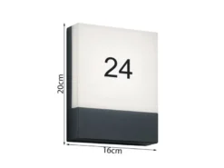 2-er Set eckige LED Außenwandleuchten / Hausnummernleuchten, Anthrazit