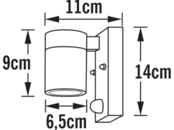 2er-Set Edelstahl Wandleuchte MODENA mit Bewegungsmelder, GU10, Höhe 9 cm, IP44