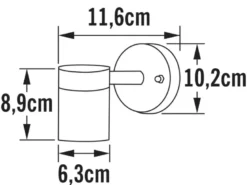 2er-Set Edelstahl Wandleuchte MODENA Down-Light, GU10, Höhe 9 cm, IP44