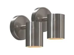 2er-Set Edelstahl Wandleuchte MODENA Down-Light, GU10, Höhe 9 cm, IP44