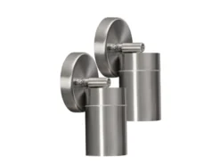 2er-Set Edelstahl Wandspot MODENA, GU10, Höhe 15 cm, IP44