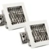 2er-Set elegante Deckeneinbauleuchten Aluminium weiß lackiert E27, 27 x 27 cm