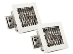 2er-Set elegante Deckeneinbauleuchten Aluminium weiß lackiert E27, 27 x 27 cm