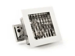 2er-Set elegante Deckeneinbauleuchten Aluminium weiß lackiert E27, 27 x 27 cm