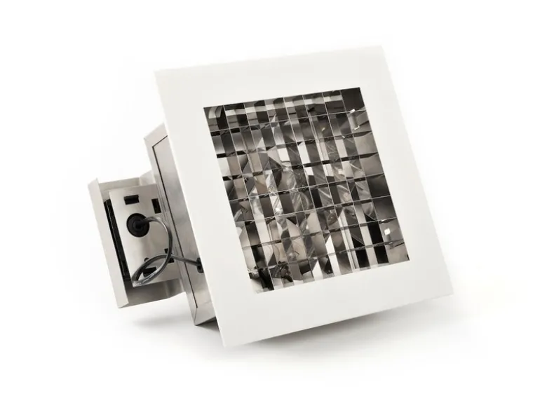 2er-Set elegante Deckeneinbauleuchten Aluminium weiß lackiert E27, 27 x 27 cm