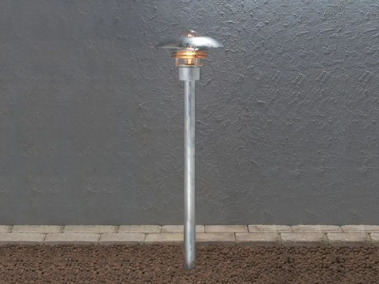 2er-Set elegante Wegeleuchte MODENA galv. Stahl, E27, Höhe 98 cm, IP23