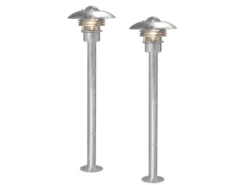 2er-Set elegante Wegeleuchte MODENA galv. Stahl, E27, Höhe 98 cm, IP23