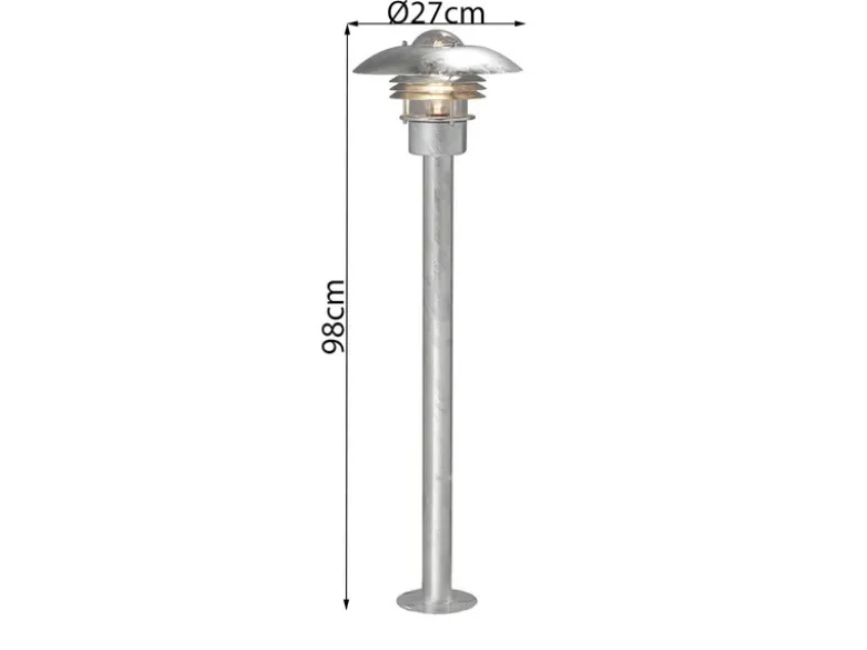 2er-Set elegante Wegeleuchte MODENA galv. Stahl, E27, Höhe 98 cm, IP23