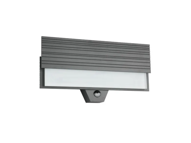 2er Set flache LED Außenwandleuchten mit Bewegungsmelder Anthrazit, Breite 40cm