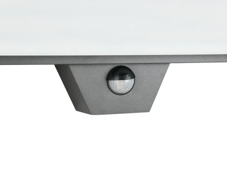 2er Set flache LED Außenwandleuchten mit Bewegungsmelder Anthrazit, Breite 40cm