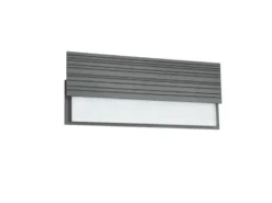 2er Set flache LED Außenwandleuchten aus Aluminium in Anthrazit, Breite 40cm