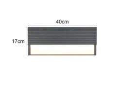 2er Set flache LED Außenwandleuchten aus Aluminium in Anthrazit, Breite 40cm