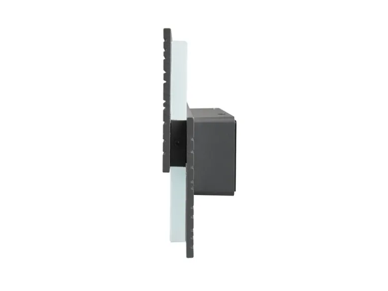 2er Set flache LED Außenwandleuchten aus Aluminium in Anthrazit, Breite 40cm