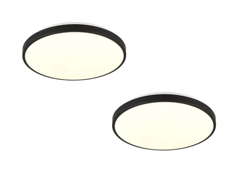 2er SET flache LED Innen Deckenlampen mit Bewegungsmelder Ø 38cm