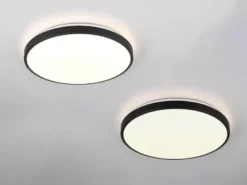 2er SET flache LED Innen Deckenlampen mit Bewegungsmelder Ø 38cm