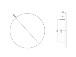 2er SET flache LED Innen Wandleuchten aus Naturschiefer, Ø 20cm