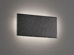 2er SET flache LED Innen Wandleuchten aus Naturschiefer, Breite 25cm