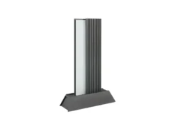 2er Set flache LED Sockelleuchten aus Aluminium in Anthrazit, Höhe 50cm