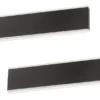 2er SET flache LED Wandlampen Schwarz mit Schalter, Breite 30,5cm
