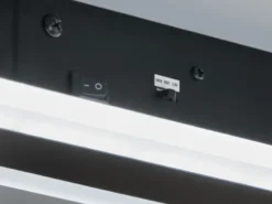 2er SET flache LED Wandlampen Schwarz mit Schalter, Breite 30,5cm